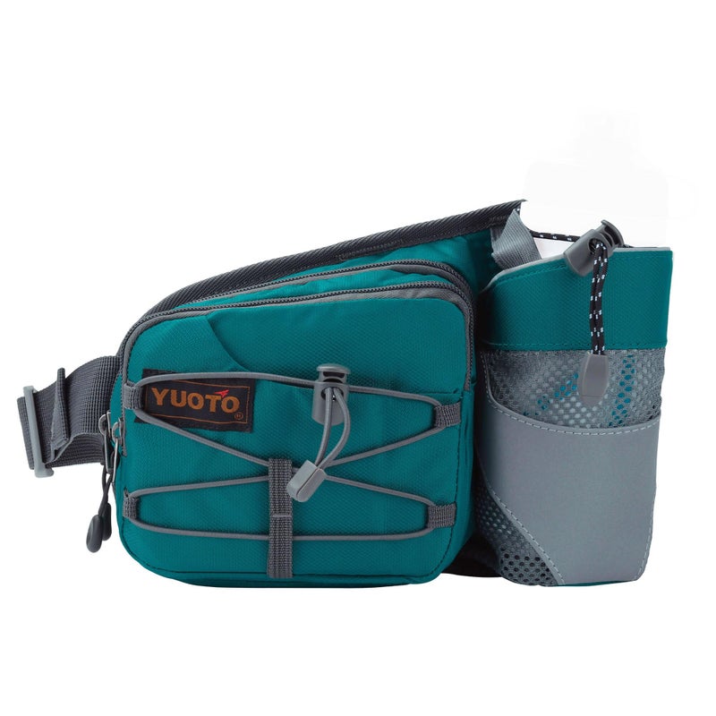 YUOTO Outdoor Fanny Pack with Water Bottle Holder for Walking Hiking Hydration belt Waist Bag - Image 1